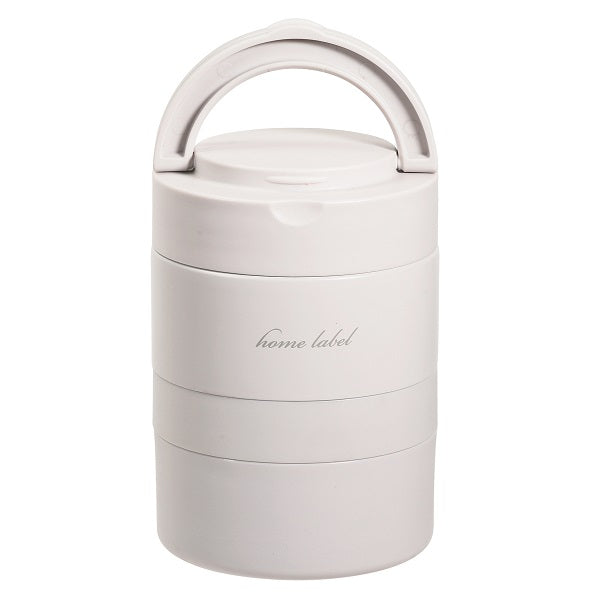 DC-6007 ホームレーベル ステンレス連結式ランチジャー700(グレーホワイト)