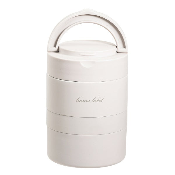 DC-6010 ホームレーベル ステンレス連結式ランチジャー480(グレーホワイト)