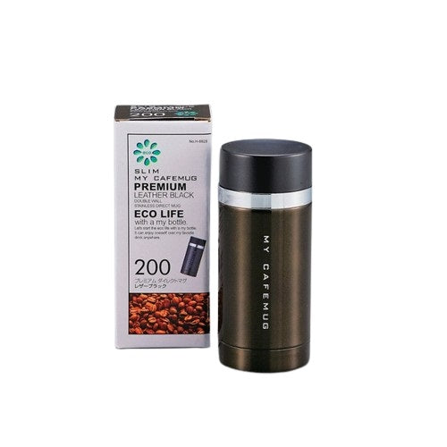 H-6928 プレミアムマイカフェスリム ダイレクトマグ200(レザーブラック)