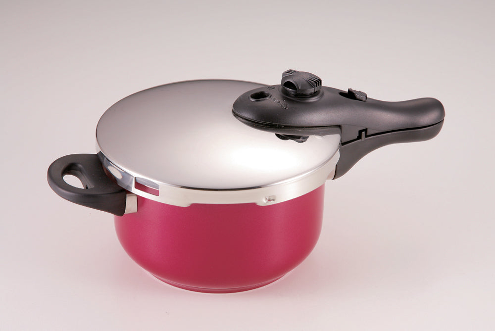 H-9587 クレア 3層底片手圧力鍋2.5L(レッド)