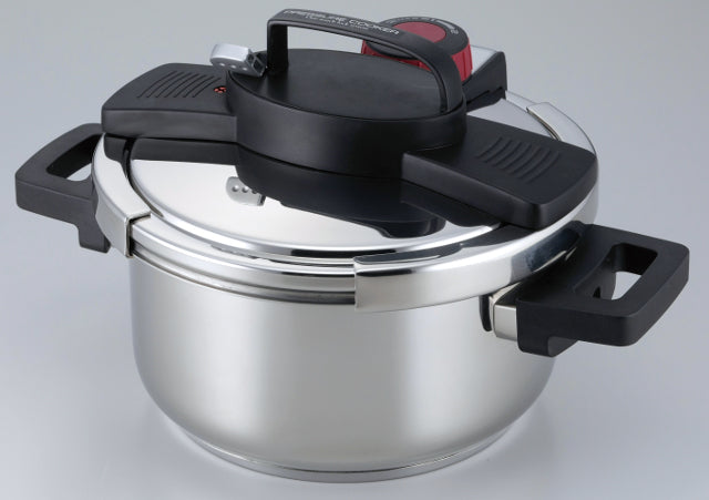 HB-1270 A.3層底ワンタッチレバー圧力鍋4.5L(目皿付)