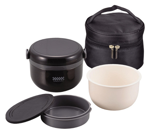 HB-1314 ほかどん 特盛どんぶり保温ランチ540(ブラック)バッグ付