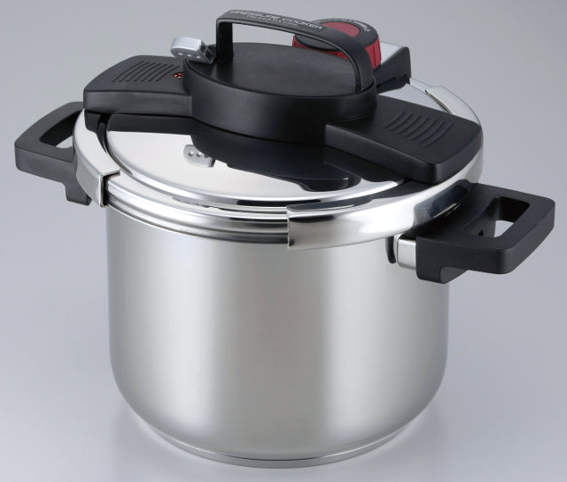 HB-2040 A.3層底ワンタッチレバー圧力鍋6.0L(目皿付)