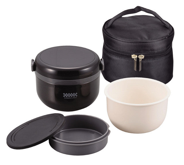 HB-262 ほかどん どんぶり保温ランチ420(ブラック)バッグ付