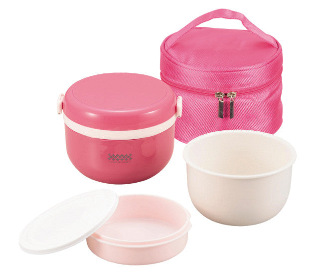 HB-263 ほかどん どんぶり保温ランチ420(ピンク)バッグ付