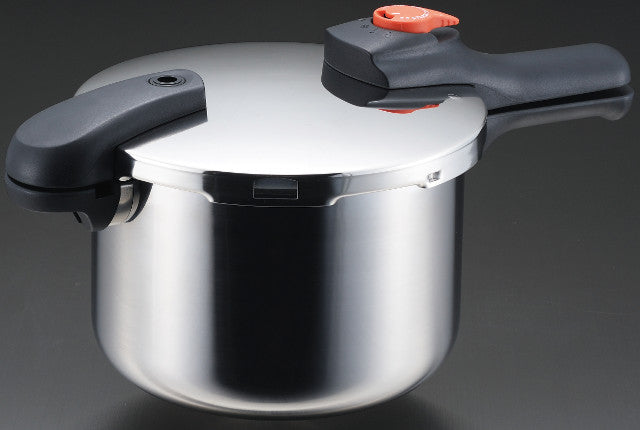 HB-370 DQ.ステンレス製片手切替式圧力鍋5.5L(ガラス蓋付)