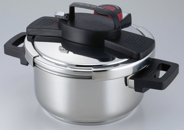 HB-379 A.3層底ワンタッチレバー圧力鍋4.5L(ガラス蓋付)