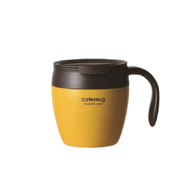 HB-4033 カフェマグアンティーク 真空蓋付マグカップ330(パンプキンイエロー)