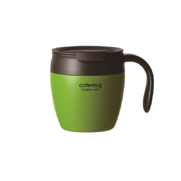 HB-4034 カフェマグアンティーク 真空蓋付マグカップ330(グラスグリーン)