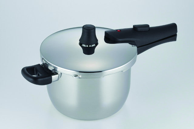 ステンレス圧力鍋と付属品 普段使いの圧力鍋3L(ガラス蓋・目皿付) HB-5137