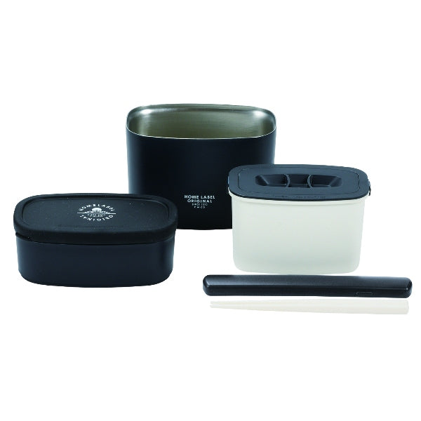 HB-5443 ホームレーベル ステンレススリムランチジャー890バッグ付(ブラック)