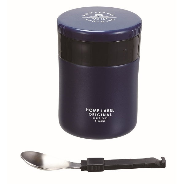 HB-5455 ホームレーベル フードマグ280(スプーン付)(ネイビー)
