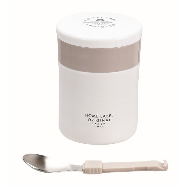 HB-5456 ホームレーベル フードマグ280(スプーン付)(ホワイト)