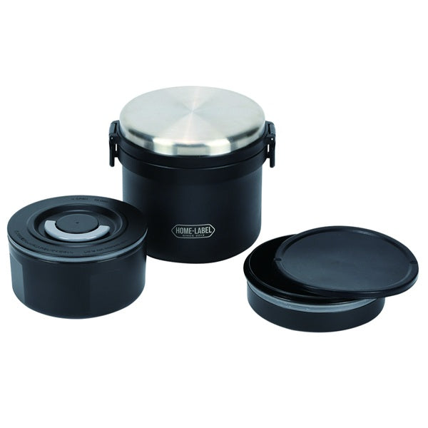HB-5665 ホームレーベル 全真空ステンレスランチジャー1000(ブラック)