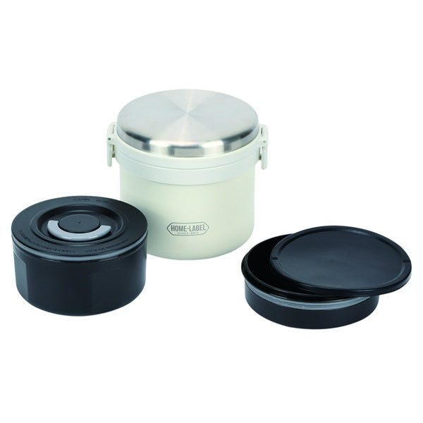 HB-5667 ホームレーベル 全真空ステンレスランチジャー1000(ホワイト)