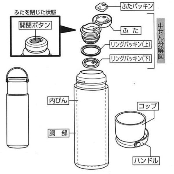 HC-576 ハンディール コップ付ボトル750(ブラック)