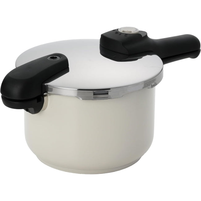 AZ-7589　カラーファーム　ステンレス製三層底圧力鍋5.5L(リネン・ベージュ)