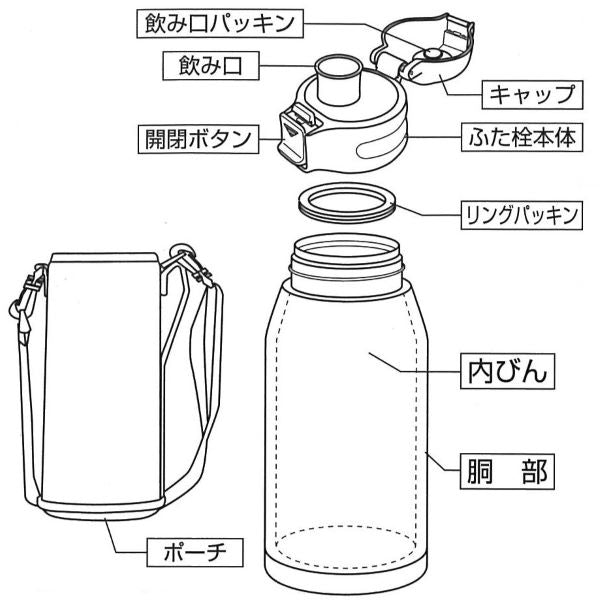 H-6063　エナジーチャージャー　ダイレクトボトル600(ブルー×ブラック)ポーチ付