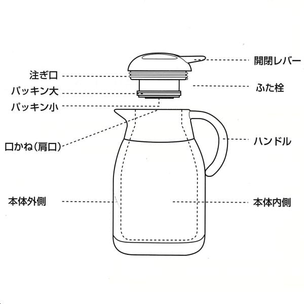 H-6310　イーシス2　ステンレステーブルポット1.0L(サテン)