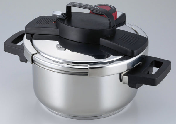 HB-2039 A.3層底ワンタッチレバー圧力鍋4.5L(目皿付)