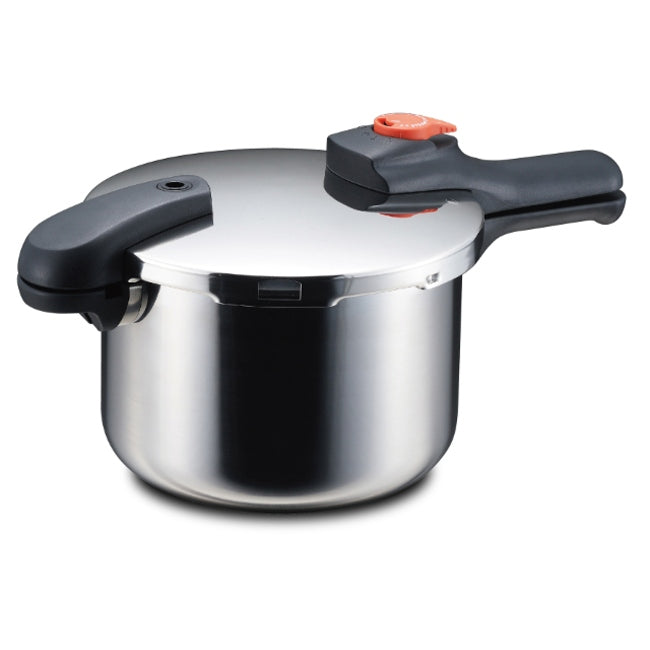 HB-2788　DQ.ステンレス製片手切替式圧力鍋4.5L(ガラス蓋付)