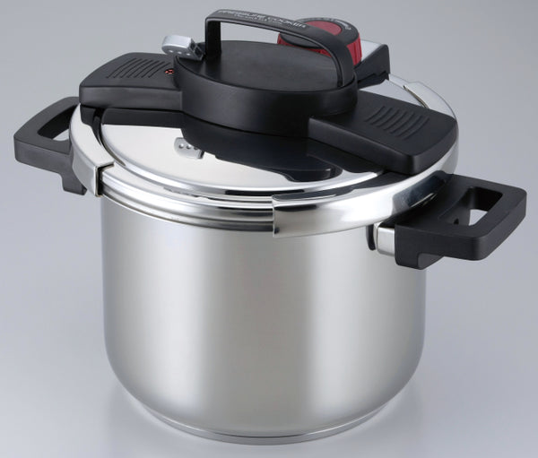 HB-380 A.3層底ワンタッチレバー圧力鍋6.0L(ガラス蓋付)