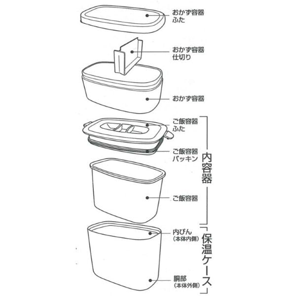 HB-5445　ホームレーベル　ステンレススリムランチジャー680バッグ付(ホワイト)