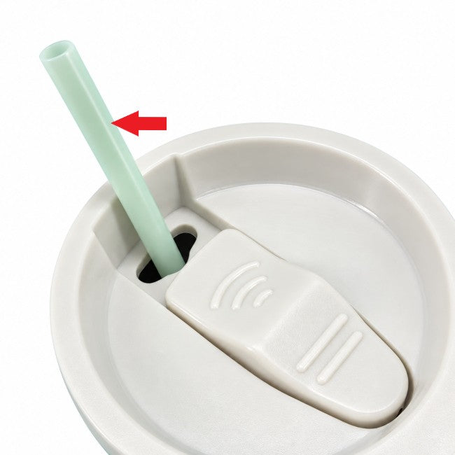 HC-1402-04　カフェマグ　キャリーホルダー付ストロータンブラー用ストロー(ミントホワイト)