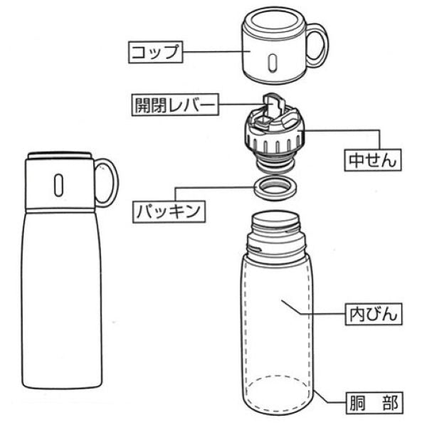 HC-527　カフェマグバリスタ　コップ付ボトル500(ブラック)